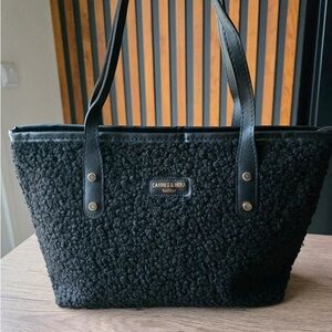 Black Textured Tote Bag
